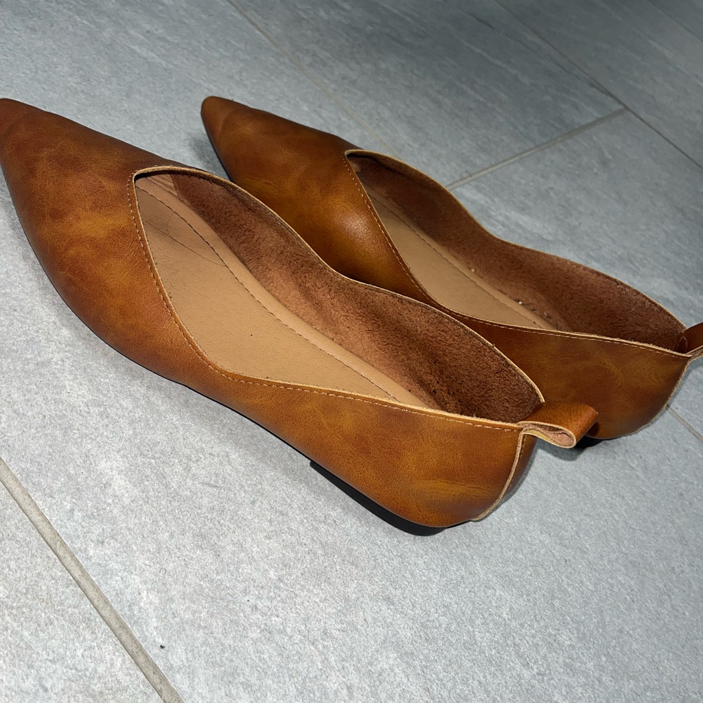 Brown Leather Women's Flats-Sz 8.5